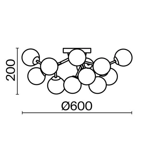 Потолочный светильник Modern Dallas, 12xG9 Черный, Дымчатый (Maytoni, MOD545CL-12B) - Amppa.ru