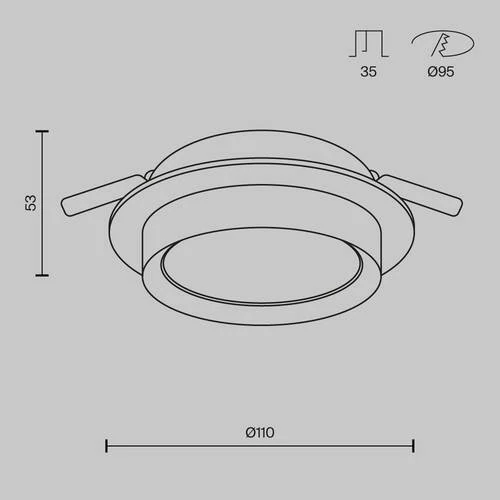 Встраиваемый светильник Downlight Hoop, 1xGX53 Черно-белый (Maytoni Technical, DL086-GX53-RD-BW) - Amppa.ru