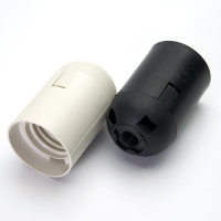 LH109 Патрон E27, 250V, самозатухающий пластик, цвет белый, размер 38*55 мм, 41036