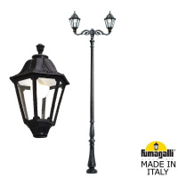 Парковый фонарь Fumagalli Horeb Adam/Noemi 2L E35.208.M20.AXH1R, Черный и Прозрачный, с лампой 5000Lm, 3000К