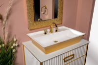 Тумба без раковины Armadi Art Monaco 80 белая золото